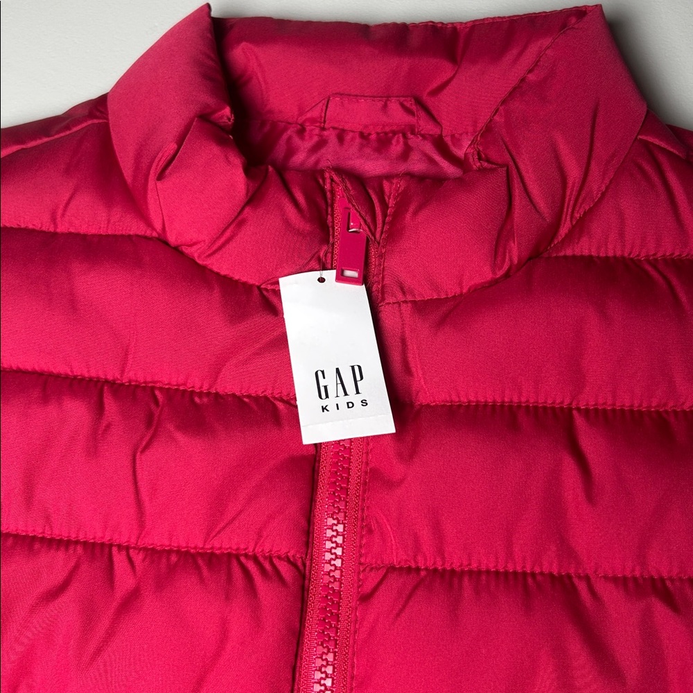 GAP Kids Puffer Vest Girl's Size L Hot Pink Zip Front Puffer